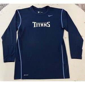Tennessee Titans NFL Nike Dri-fit Dk Blue Equipment Training Men Long Sleeve 3XL